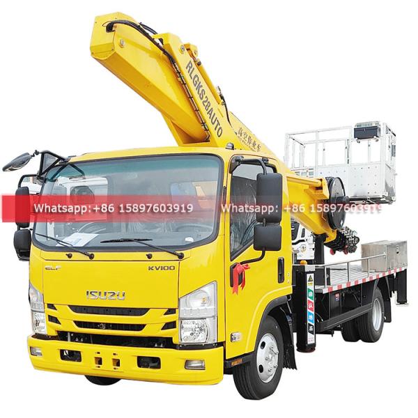 Philippines KV100 ISUZU Truck Mounted Aerial Work Platform Bucket Truck Aerial Working Platform 28m to 33Meters for Sales