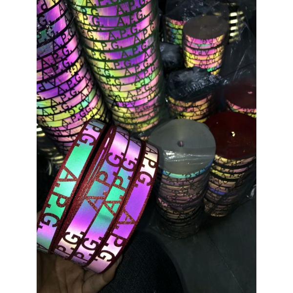 Sew On CE EN20471 Reflective Safety Material Ribbons Yellow Silver Orange Rainbow 100% Polyester 400 CPL CN FUJ WRS