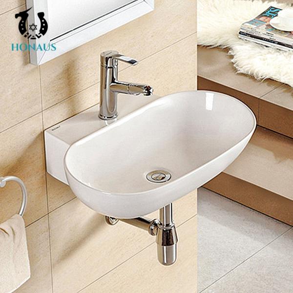 Customization Bathroom Wall Hung Basin Wall Mounted Cloakroom Basin 570*385*100mm