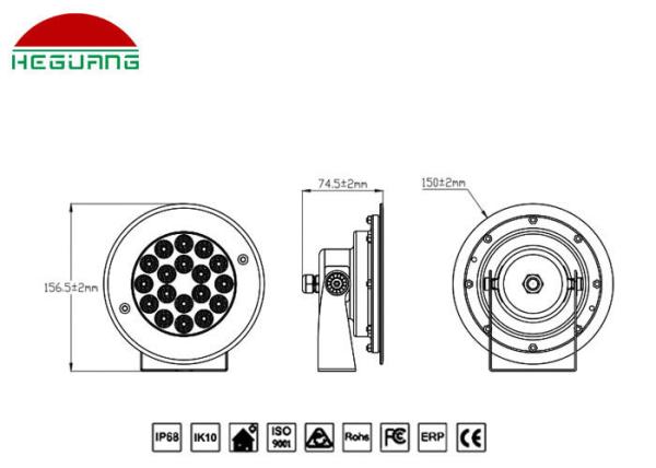 O VDE de SS316L conduziu o controle 1450ma da iluminação 24V 18W Extenal da piscina