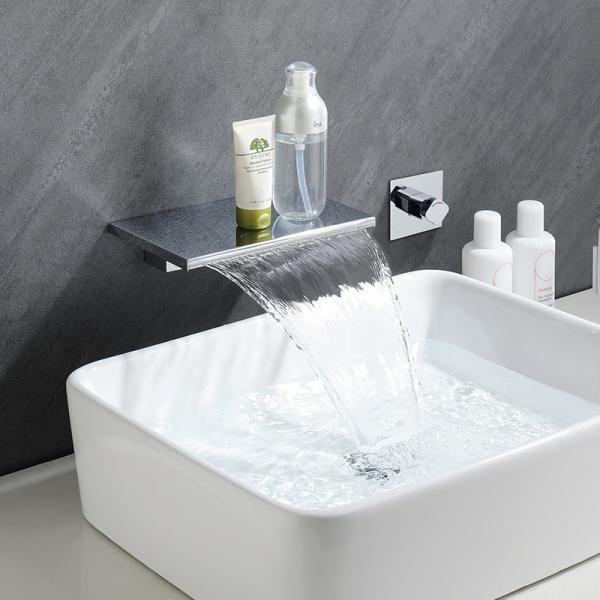 35MM Valve Seat Diameter Hot and Cold Waterfall Spout Bathroom Sink Tap for Wall Basin