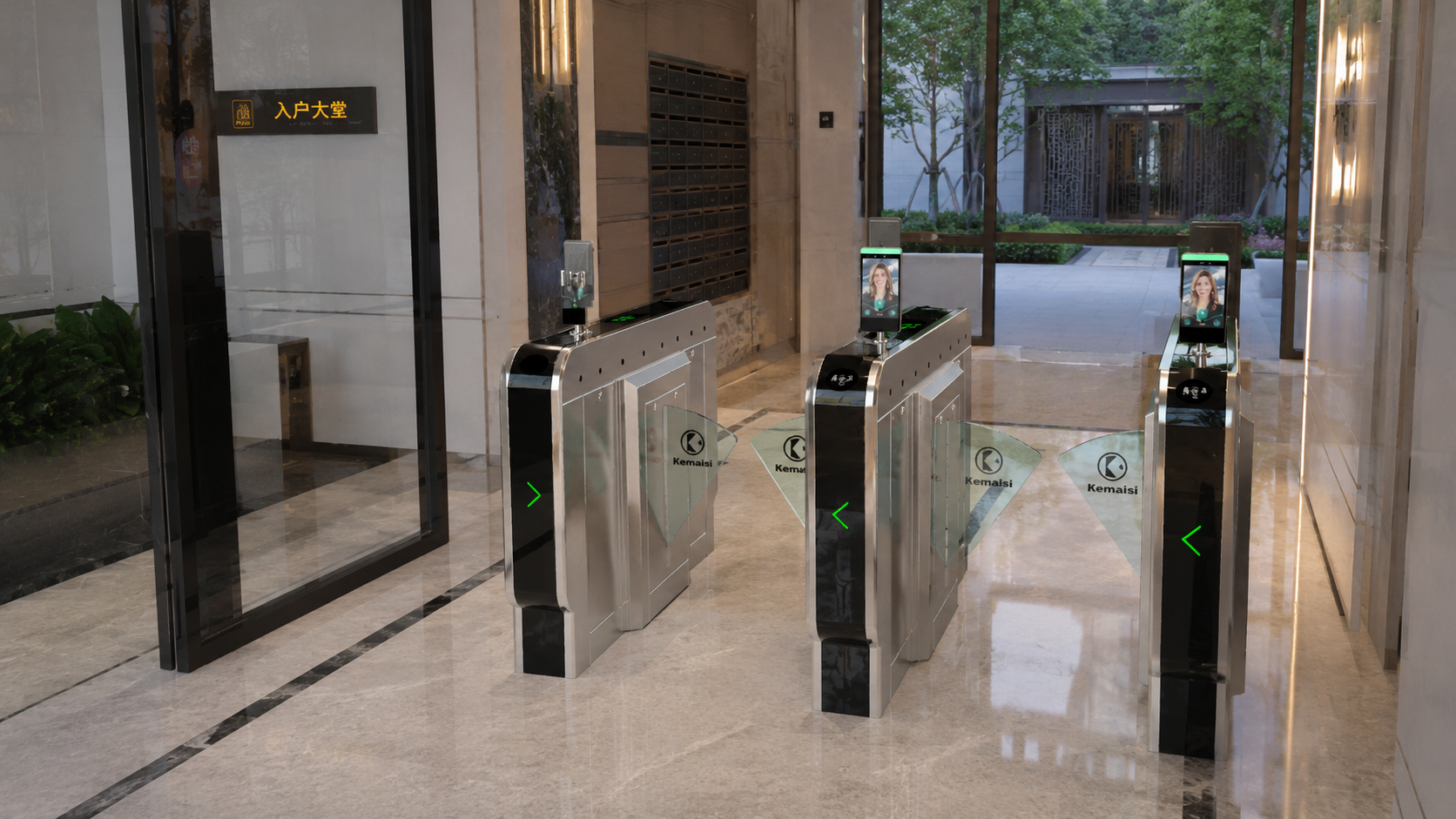School Campus Access Control Wing Barrier Turnstile Gate for Student Safety Entry