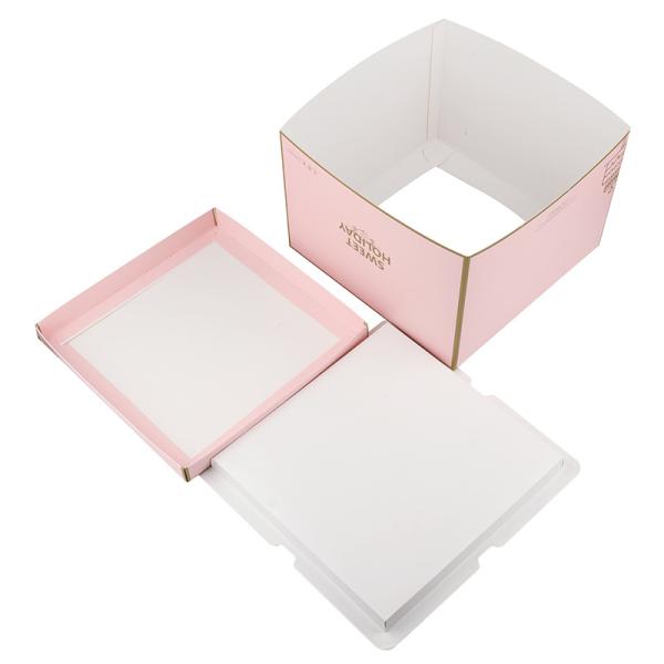 Custom Food Packaging Box Paperboard CMYK/Pantone Printing 4 6 8 12 Inch Birthday Party Cake Boxes Manufacturers