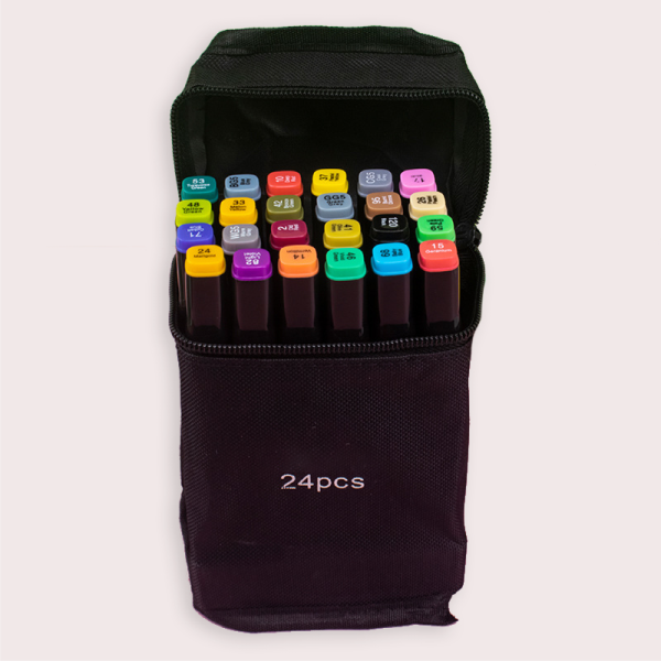 Superior quality OEM multi-color Double-ended triangle drawing 24pcs marker pen for art painting