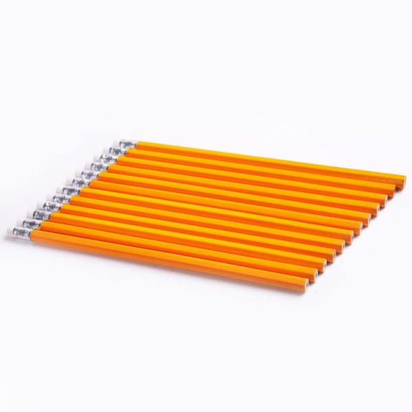 wholesale unsharpened hb 12pcs yellow pencil hb with eraser
