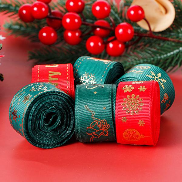 Faixa com logotipo de MSD 3D folha de ouro impressa faixa para decorações de Natal e embrulho de presentes perfeito