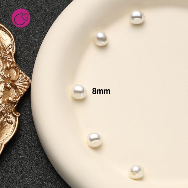 Hot Sale DIY Necklace Imitating Pearl Beads ABS Plastic Solid Color Bulk Beads Accessories Handmade Decorative Beads
