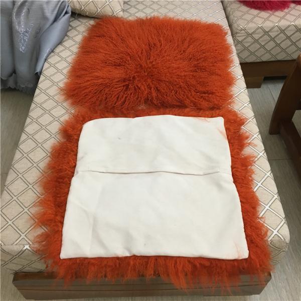 sheepskin curly wool pillow case mongolian wool pillow cover lambskin pillow