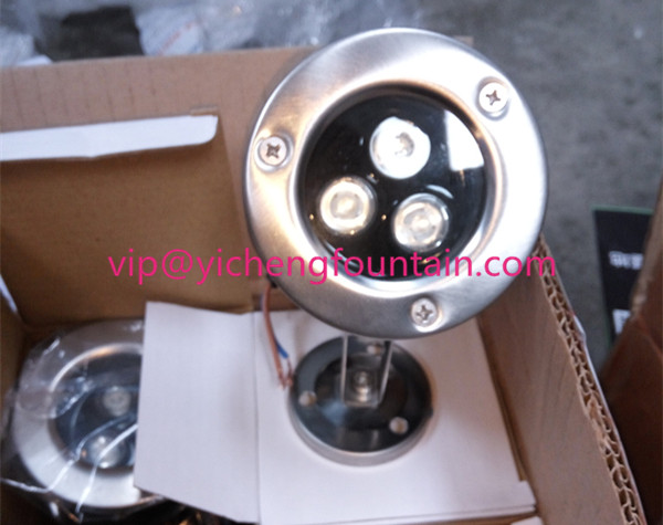 Small Angle Type Waterproof Underwater Fountain Lights IP68 3W LED 50W Bulb Stainless Steel