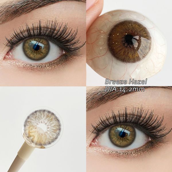 Millcreek Breeze Hazel 14.2mm Diameter Golden Hazel Core 8.5mm Base Curve Daily Disposable Colored Contact Lenses