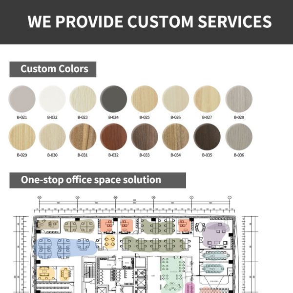 Customized Size Office Workstation with Melamine Board Desktop and Aluminum Frame Modular Office Furniture