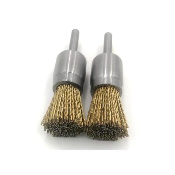 25mm OD Brass Coated Steel Wire Knot End Brush for Rust Removal