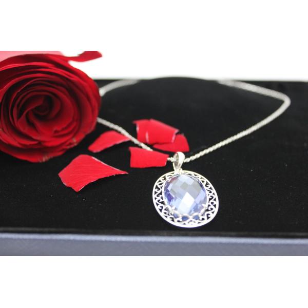 8x10mm 9x11mm Pear Shaped Blue Sapphire Pendant Necklace