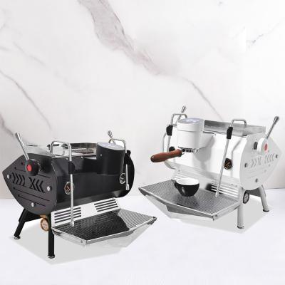 6.0L Máquina de café Latte de caldeira dupla com 3 tigelas de pó e cabo de madeira sólida de 58 mm