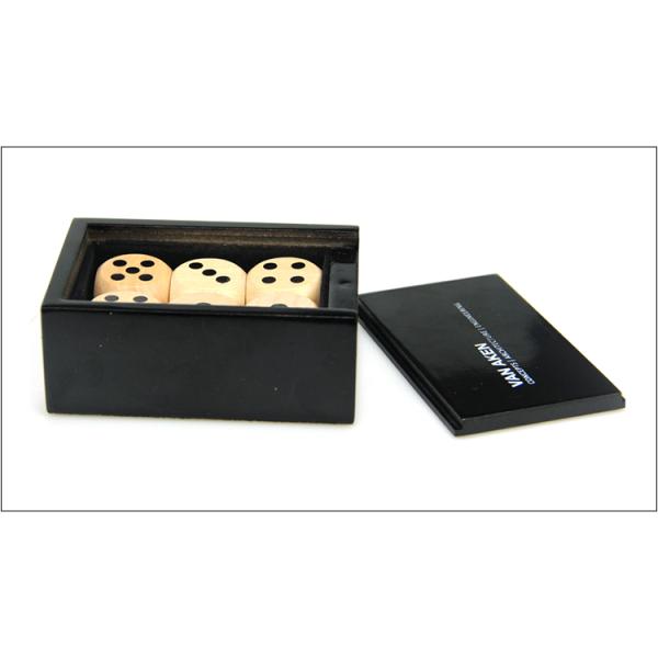 Custom Black Wooden Medium Dice Packaging Box for 9x6.7x3.8cm Dice Cup Box