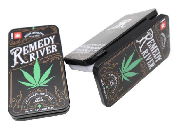 Food Grade Smoking Items Rectangular Small Iron Box Tobacco Sealed Tin Can