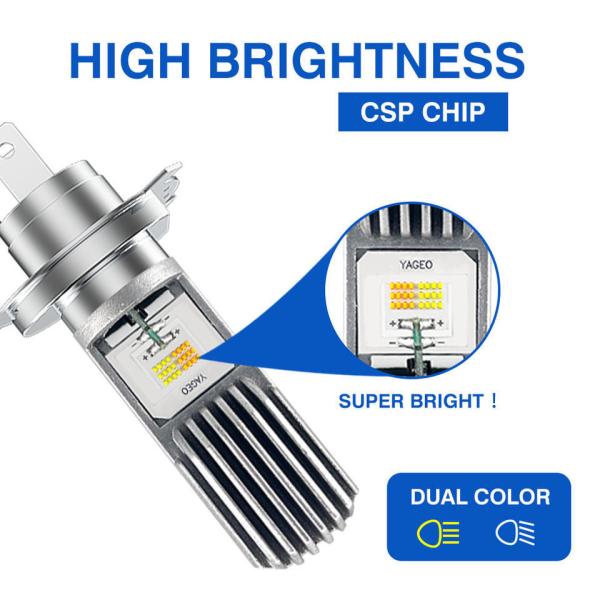1200lm H6 Led Headlight Bulb For Motorcycle BA20D Headlight 50000 Hours Lifespan