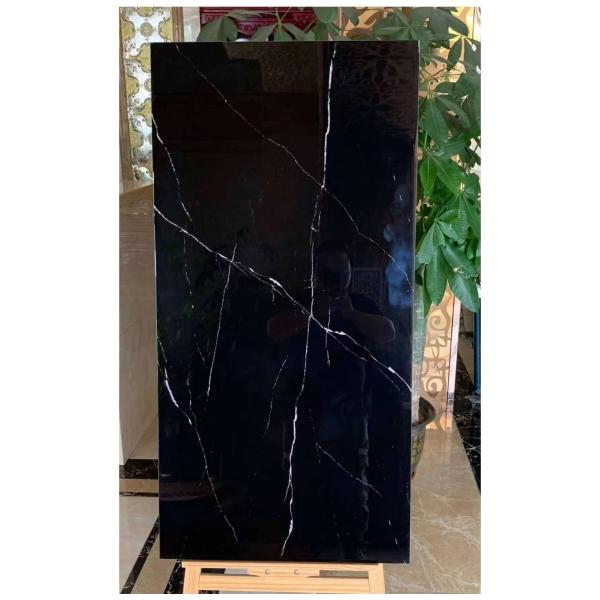 10x60cm Polished Porcelain Tile for Wall Decoration Black and White Check Pattern