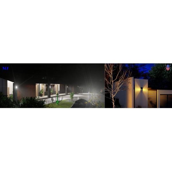 Lámpara solar de pared exterior IP65 de aluminio impermeable LED luz de pared con sensor PIR para VILLA PARK R JARDEN