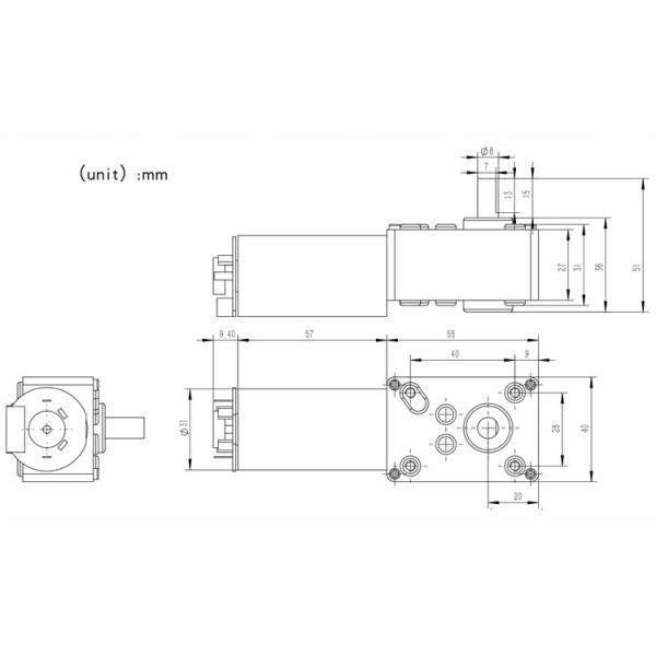 High Torque 12v Electric Dc Worm Motor Brushed 80 rpm dc motor