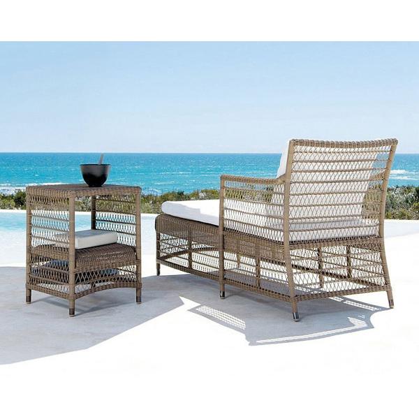 Aluminum Frame All-Weather Wicker Garden Rattan Lounge Chair with Water-Proof Cushion