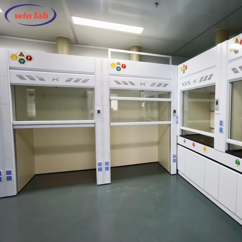 Chemical Resistant Laboratory Fume Hood 1200mm Vented Fume Hood With Exhaust Fan