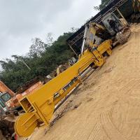 Arma telescópica de excavadora con cubo de concha para excavar la base de la casa