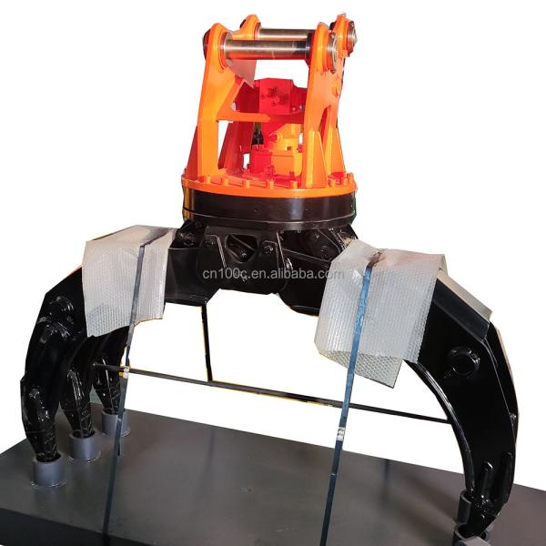 manufacture price 5 ton finger log heavy finger hydraulic grapple saw slasher attachment rotating