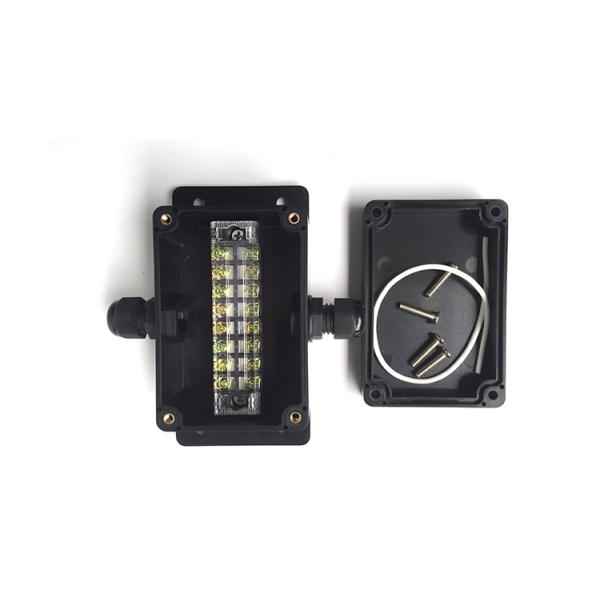 Black Outdoor Waterproof Cable Connector Junction Box With Terminals Electrical Wire Connection