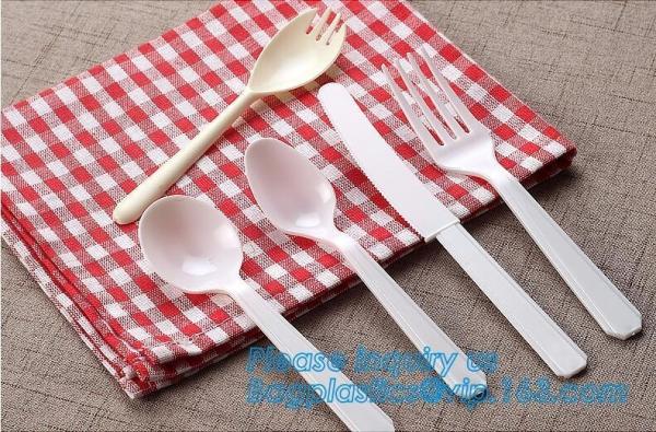 6 PS Disposable Plastic Forks Spoons Knives Western Cultery Sets in Restaurants and Kitchens 48 pcs pink plastic cutler
