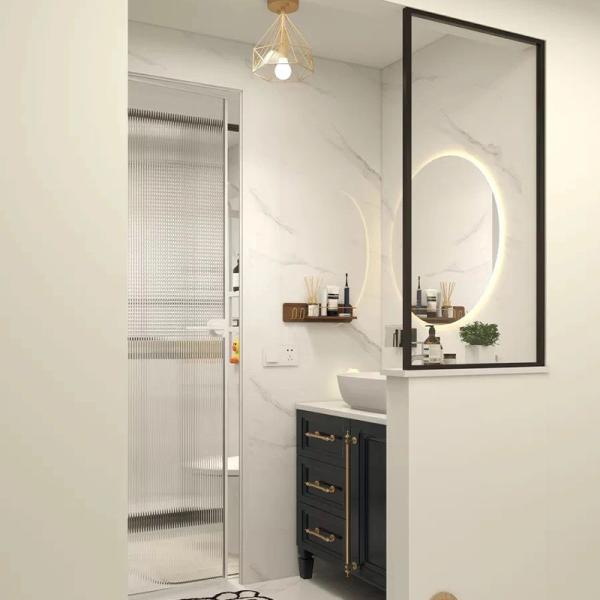 Matte Black Aluminium Shower Enclosure Bathroom Tempered Glass Partitions