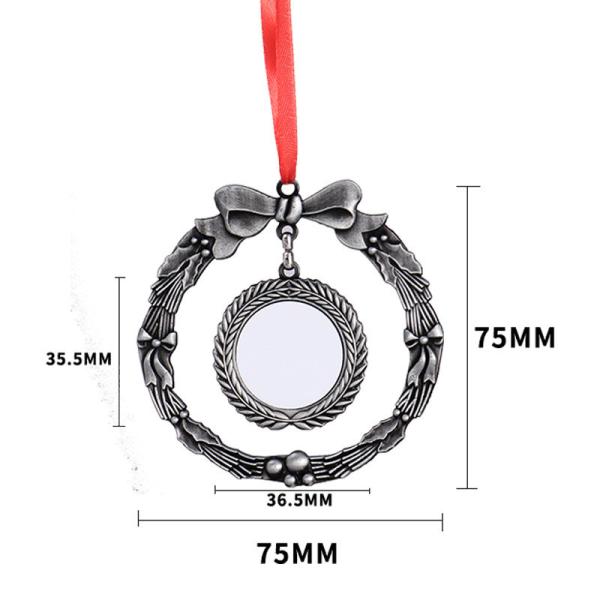 Personalized Christmas Ornaments Wreath Shape Sublimation Blank Christmas Decorations Xmas Tree & Pendant Ornaments For Thermal Transfer Print