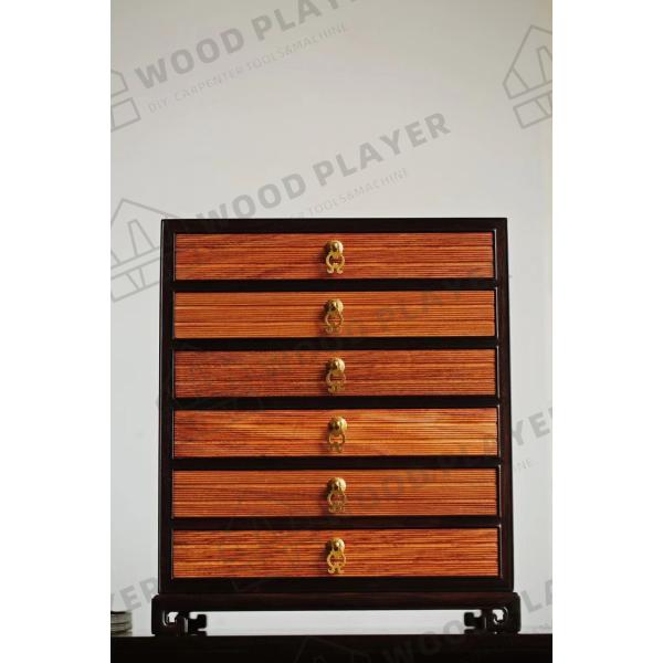 Cabinet chinois pourpre de thé de fleur birmanne d'arts et de métiers de boisage de bois de santal