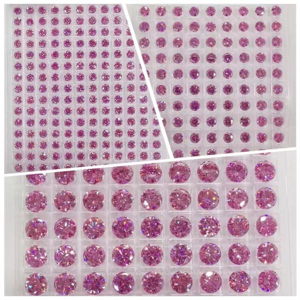 GRA Certificate Pink Color 3mm To 12mm Moissanite Diamond VVS1 Round Brilliant Cut Loose Moissanite Stones