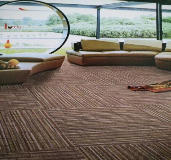 Grey Hotel Carpet Flooring / Large Commercial Rugs Machine Woven Technics