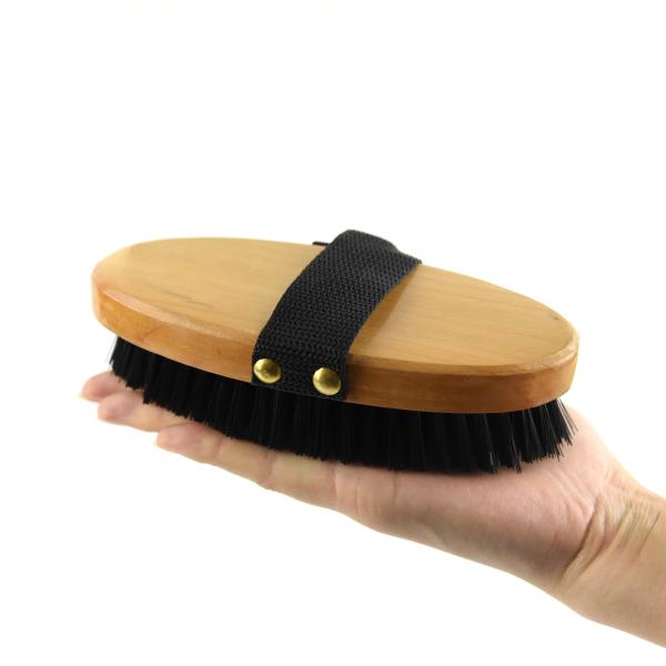 16.5 cm Wooden Optional Color Horse Grooming Brush With Black Nylon Strap