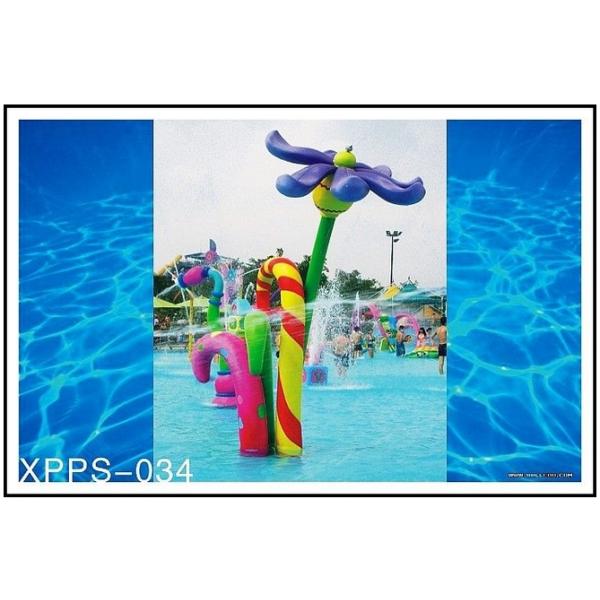 Customized Fiberglass Flower Spray Park Equipment, Family Entertainment Water Game