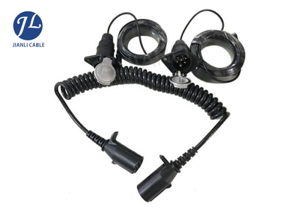 Vehicle Car Reverse Camera Cable , 7 Pole Spring Truck Trailer Backup Camera Cable