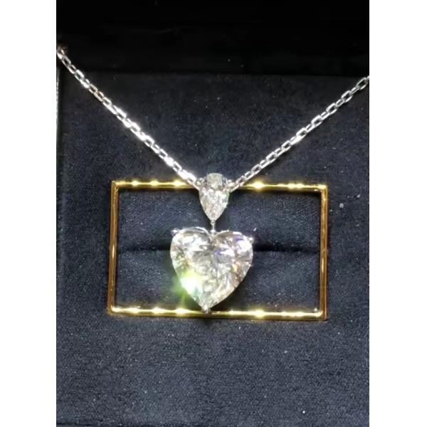 Heart Shape Lab Grown Diamond Pendants Lab Engineered Diamonds Jewelry