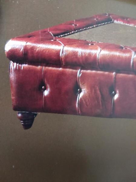 Top Red Genuine Leather TV Stand 2.4M Length Solid Structure For Hotel / Home