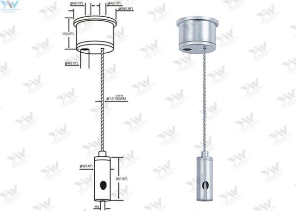 Satin / Silver Finishing Color Aquarium Light Mounting Kit With Ceiling Canopy