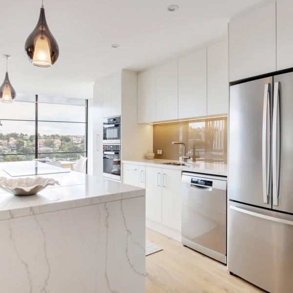 White Rose Gold Lacquer Kitchen Complete Set Modern Kitchen Cabinets