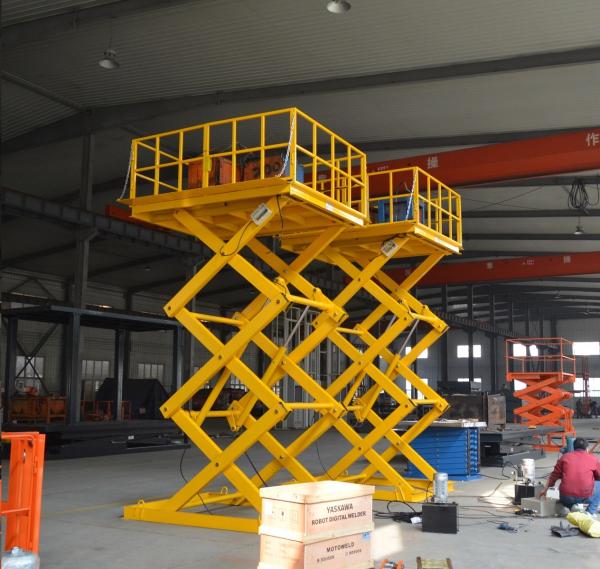 Stable And Safe Stationary Hydraulic Scissor Lift For Cargo Transportation
