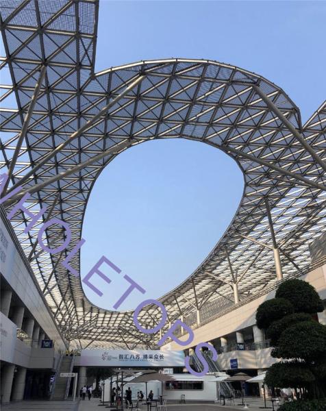 High Strength 800×800mm 6.0mm Perforated Metal Panel Facade For Exhibition Center