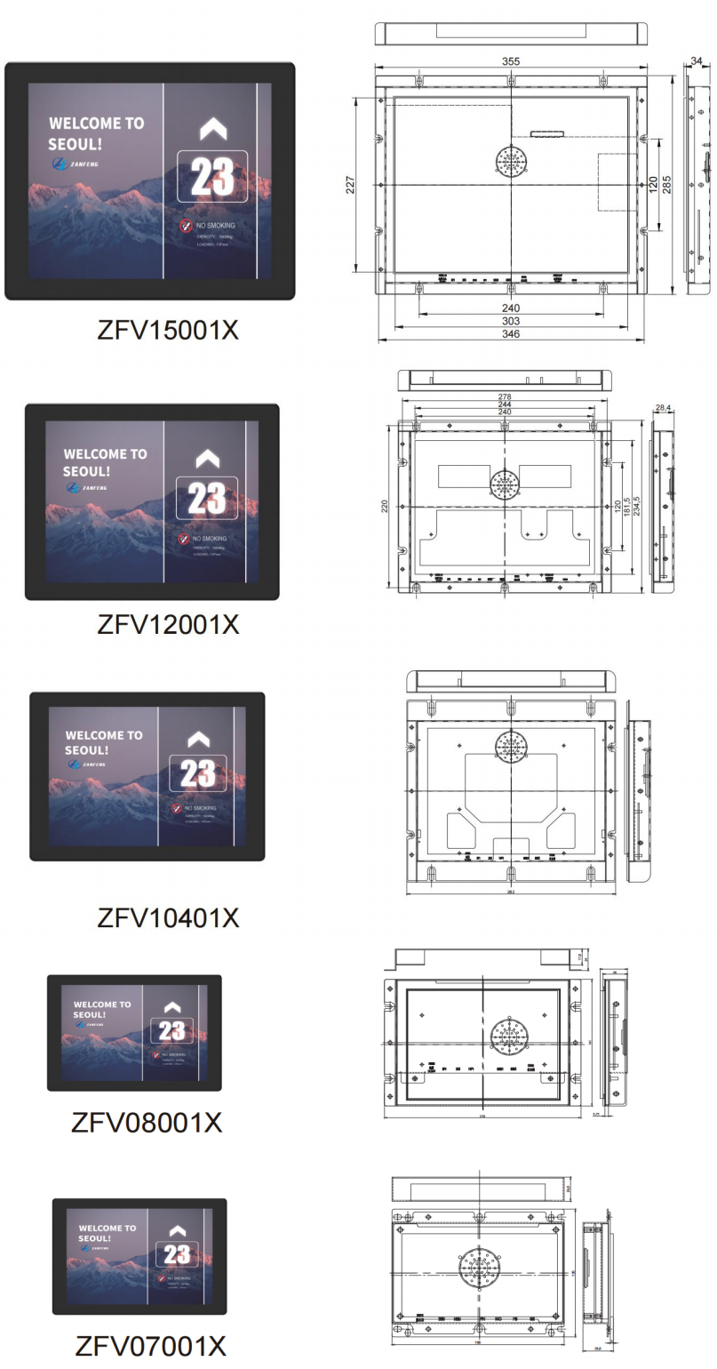 Factory Customization Picture Display Machine TFT LED 4 Inch Screen Elevator Cop Lop Display Panel