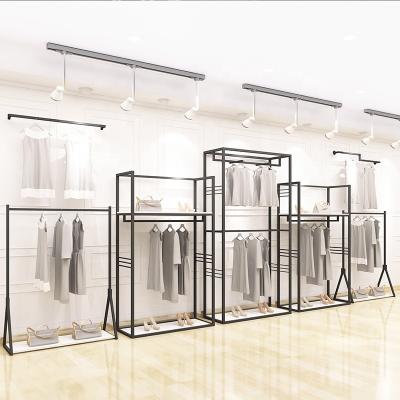 Indoor Black Metal Clothing Rack Eco Friendly Metal Display Stands