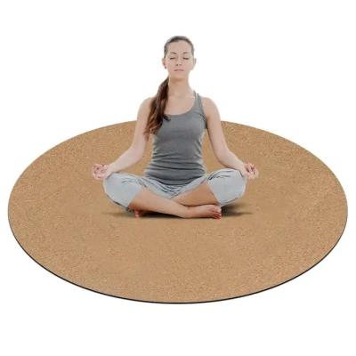 Extra Wide Round Custom Logo Eco Friendly Nonslip Fitness Exercise Custom Design Cork Yoga Mat
