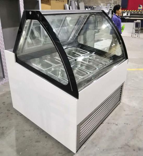 Commercial 18 Trays Air Cooling Ice Cream Display Freezer Italian Gelato Glass Display Refrigerator