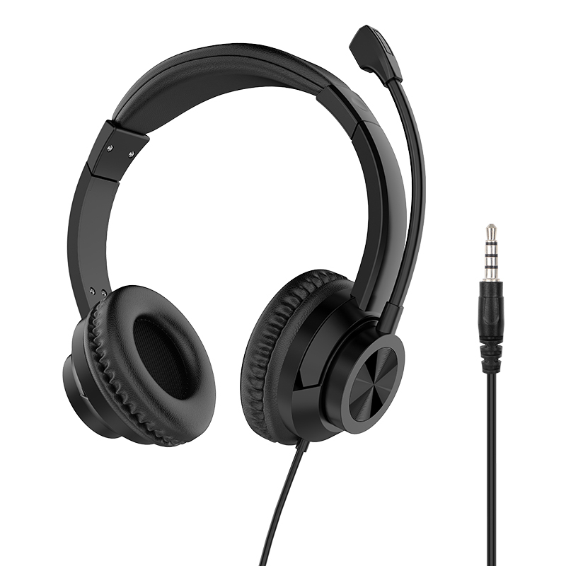 JTY-1036 Wired Call Center Headset with Adjustable Microphone, USB Type‑C 3.5mm Multi‑Interface Over‑Ear Headphone, Volume & Mute Control for Office Customer Service Online Class