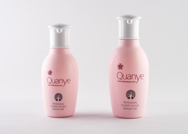 Garrafa cosmética plástica do PCR do ANIMAL DE ESTIMAÇÃO 200ml cor-de-rosa emaranhado com o tampão branco do ABS